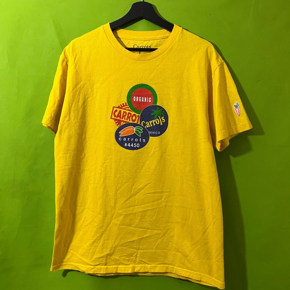 Carrots by Anwar Carrots Mens Yellow Fresh Produce Graphic T-Shirt Size L